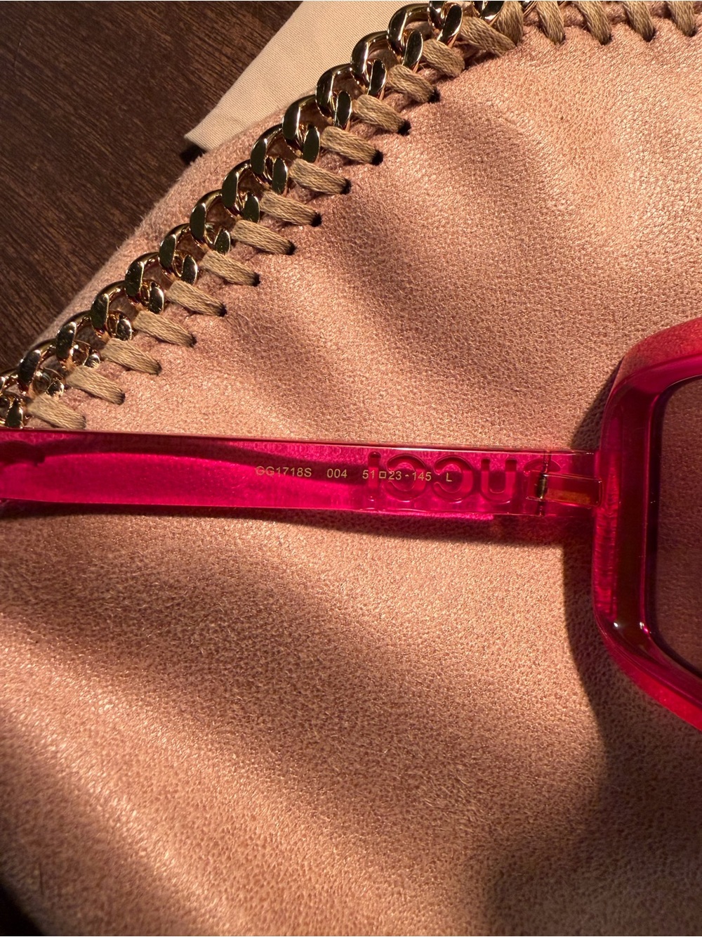 Gucci Hot Pink Transparent Square Sunglasses Large Square Oversized 100% auth - Picture 11 of 13